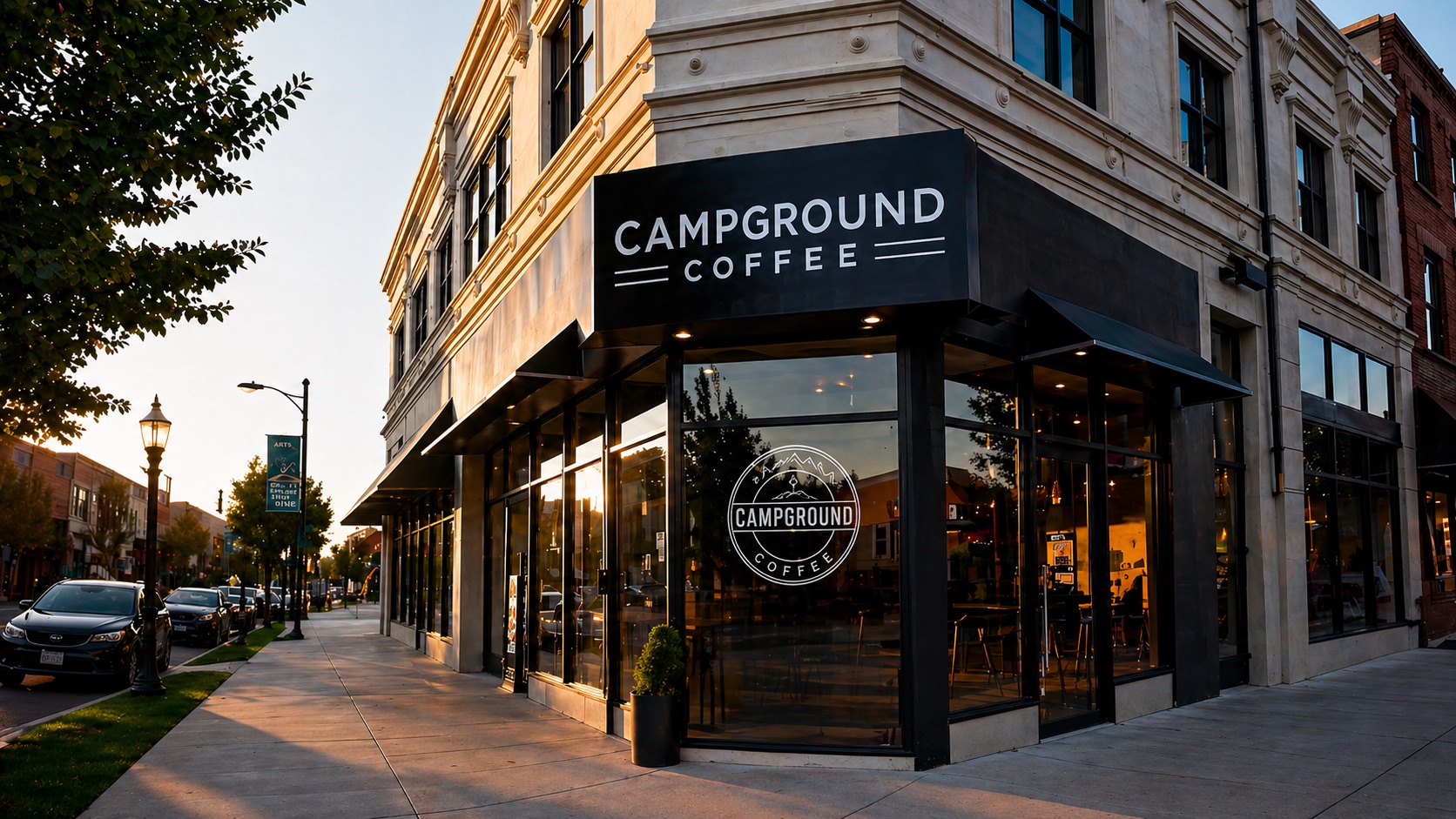 CampGround Coffee storefront concept
