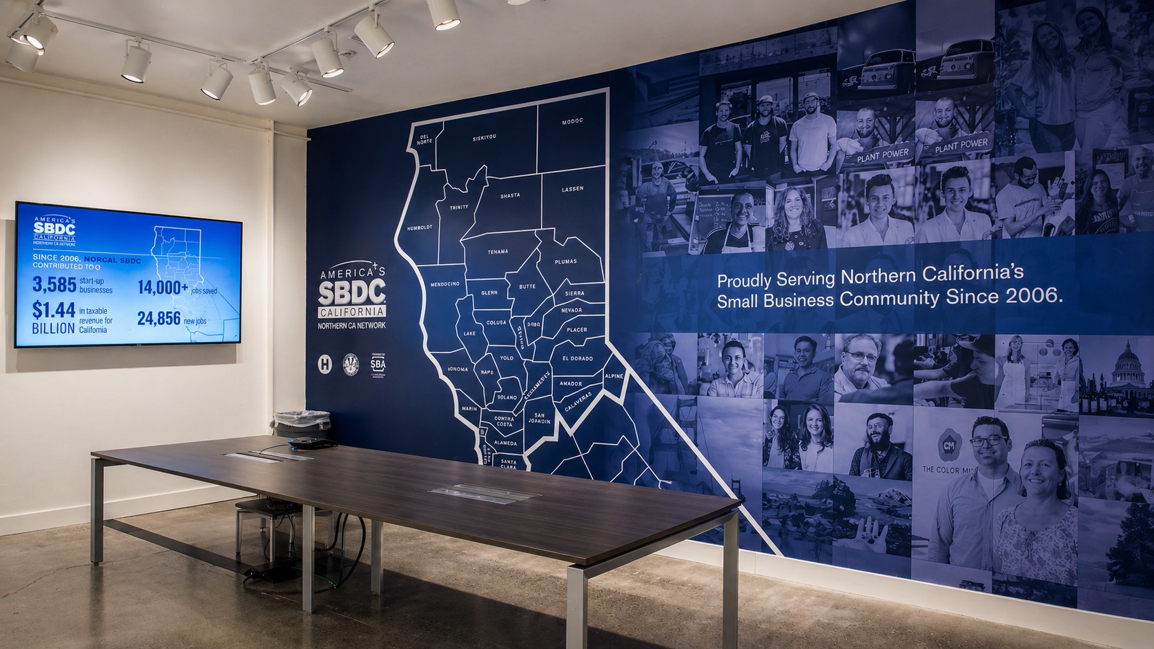 SBDC environmental wall mural and signage