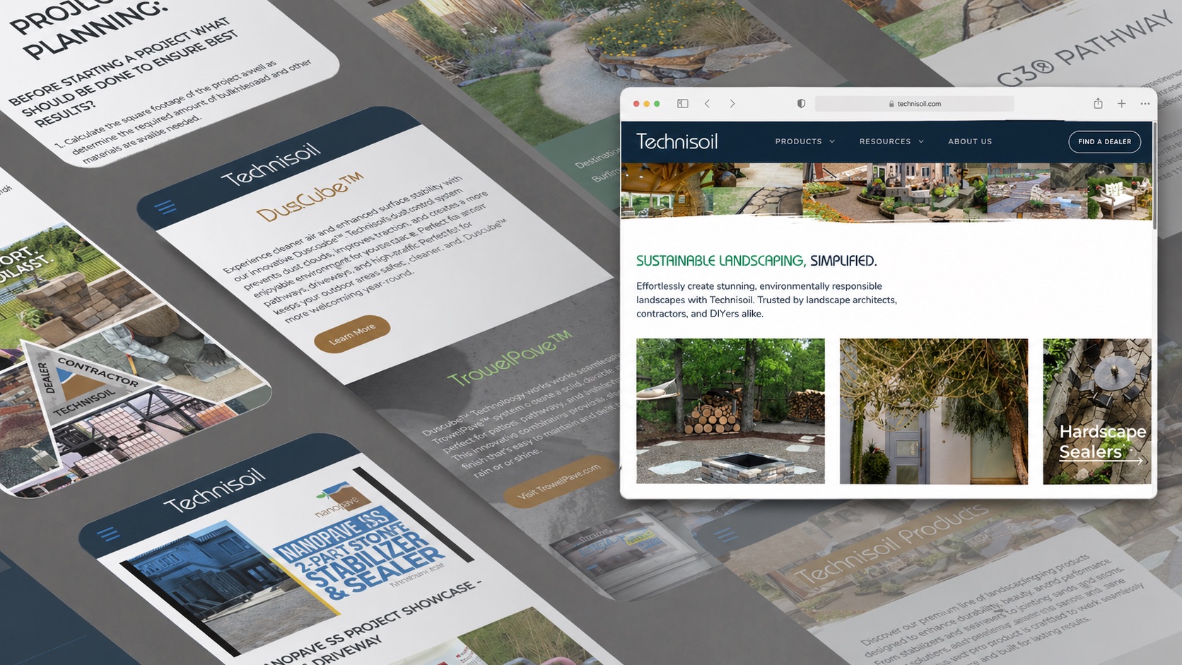 TechniSoil website screens